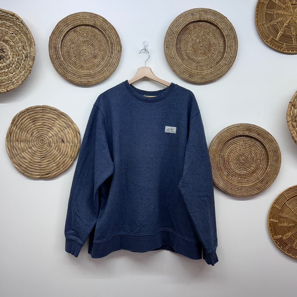 Eddie Bauer Blue Crew Neck Sweatshirt Mens XXL Logo Pullover Casual